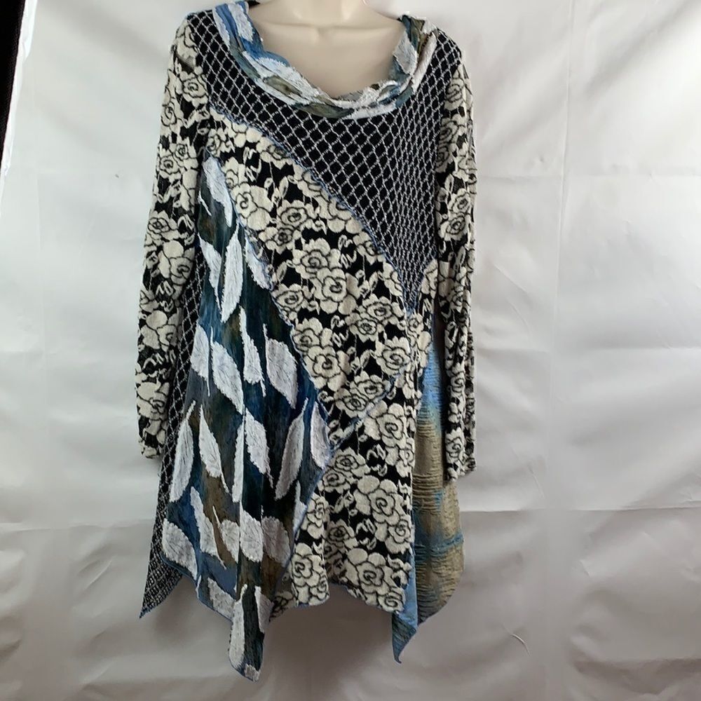 Feratelli Mixed print & texture tunic dress